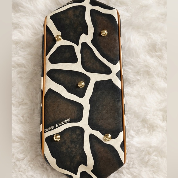 DOONEY & BOURKE VINTAGE GIRAFFE ANIMAL.. CANVAS W/ TAN LEATHER TRIM DUCK CHARM - Picture 7 of 17